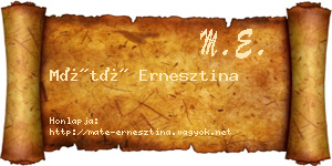 Máté Ernesztina névjegykártya
