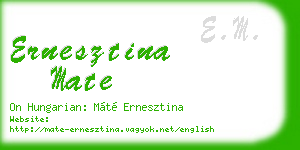 ernesztina mate business card